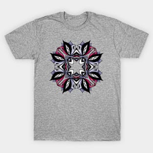 Gothic floral mandala with leaves and bugs T-Shirt